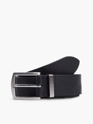 Square Buckle Smooth Leather Belt, Space Blue