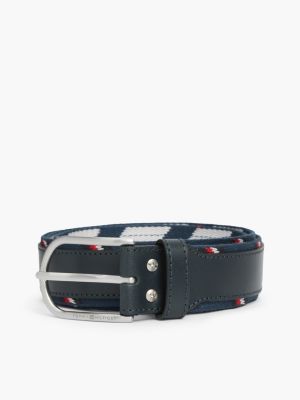 Мужской ремень Tommy Hilfiger Archive Round Buckle Leather Belt, цвет: Космический синий — фото 4