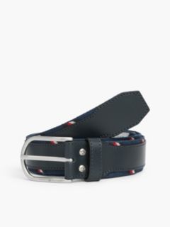 Archive Round Buckle Leather Belt — Space Blue 1