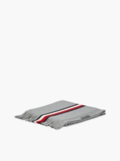 Signature Stripe Wool-Blend Scarf — Medium Grey Heather 3