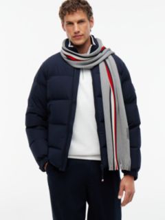 Signature Stripe Wool-Blend Scarf — Medium Grey Heather 4