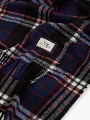 Мужской шарф Tommy Hilfiger Plaid Wool, цвет: Чёрный клетчатый — фото 2