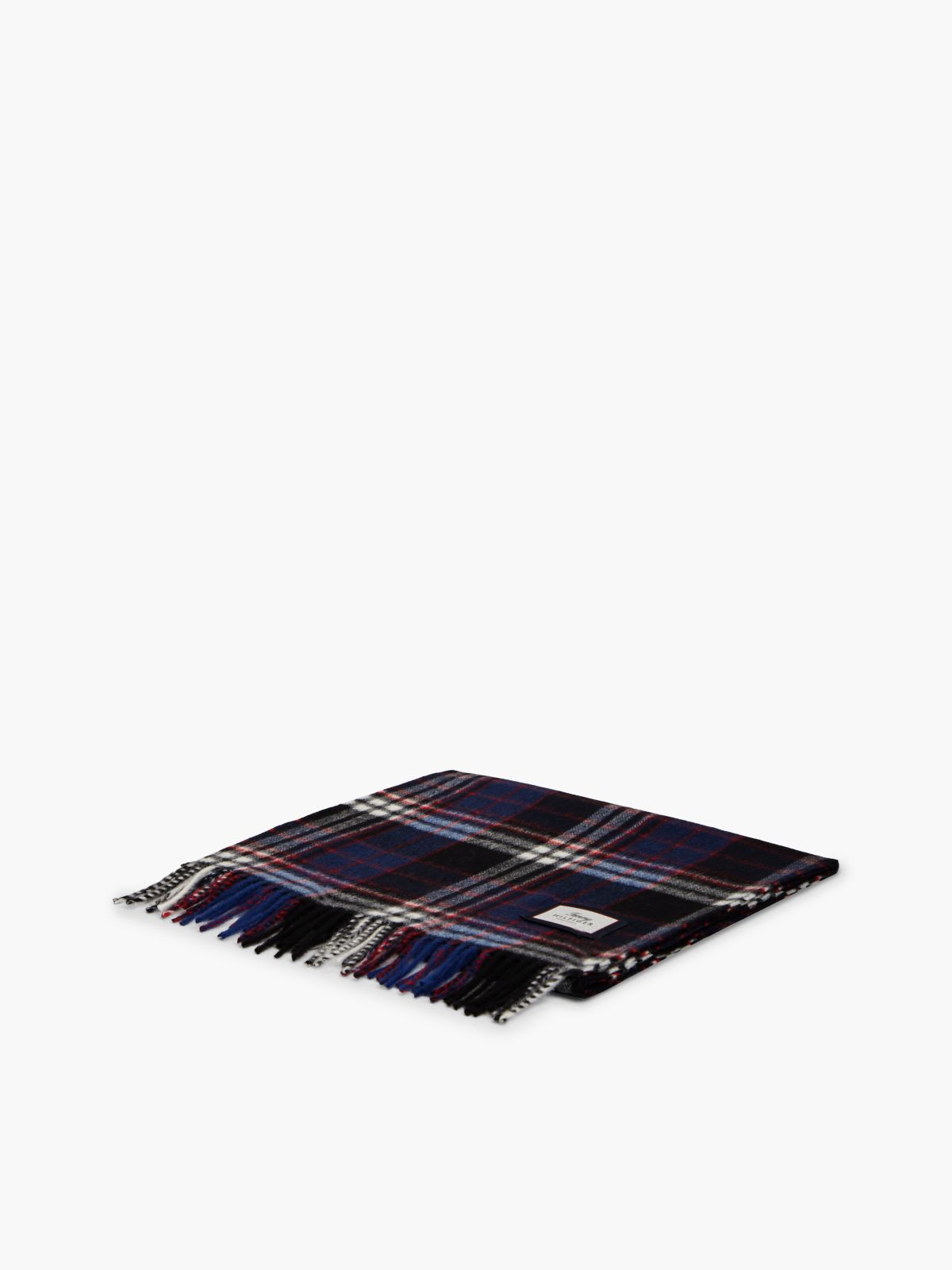 Plaid Wool Scarf — Black Check