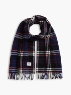 Plaid Wool Scarf — Black Check 1