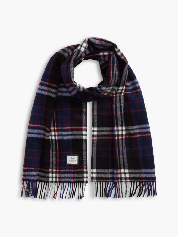 Plaid Wool Scarf — Black Check
