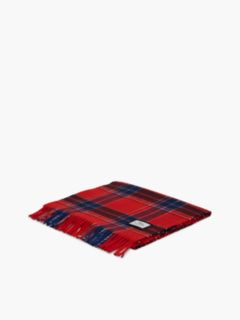 Plaid Wool Scarf — Medium Red Check 3