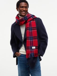 Plaid Wool Scarf — Medium Red Check 4