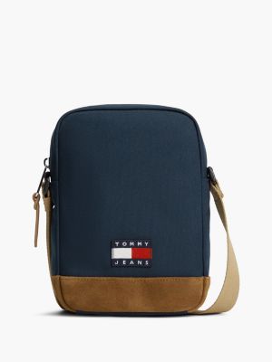 Tommy Jeans Mixed-Media Reporter Bag, Dark Blue