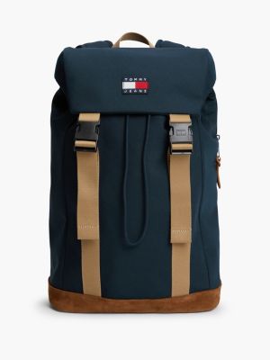 Tommy Jeans Mixed-Media Backpack, Dark Blue