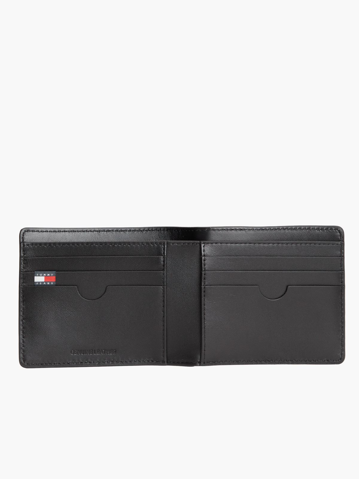 Tommy Jeans Smooth Leather Bifold Wallet — Black