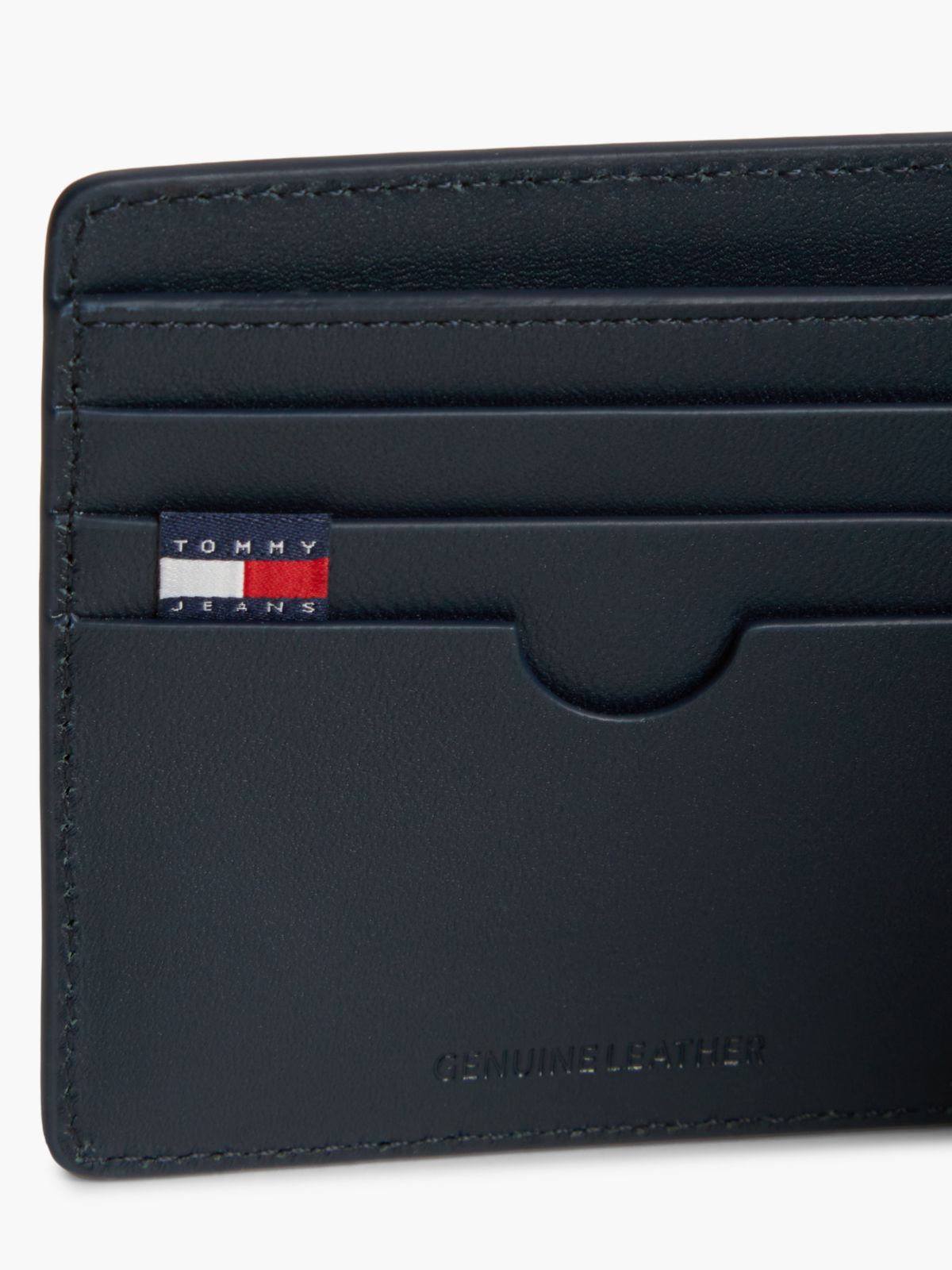 Tommy Jeans Smooth Leather Bifold Wallet — Dark Blue