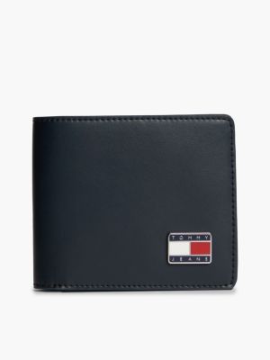 Tommy Jeans Smooth Leather Bifold Wallet, Dark Blue