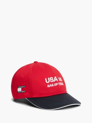 Tommy x US SailGP Team Baseball Cap, Medium Red/Navy