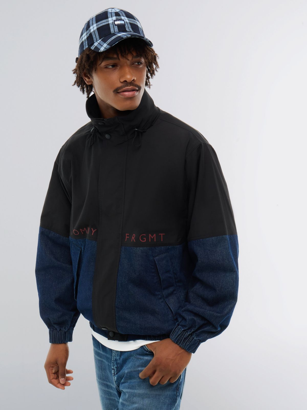 Tommy Hilfiger x FRGMT Plaid Baseball Cap — Navy Blue Check