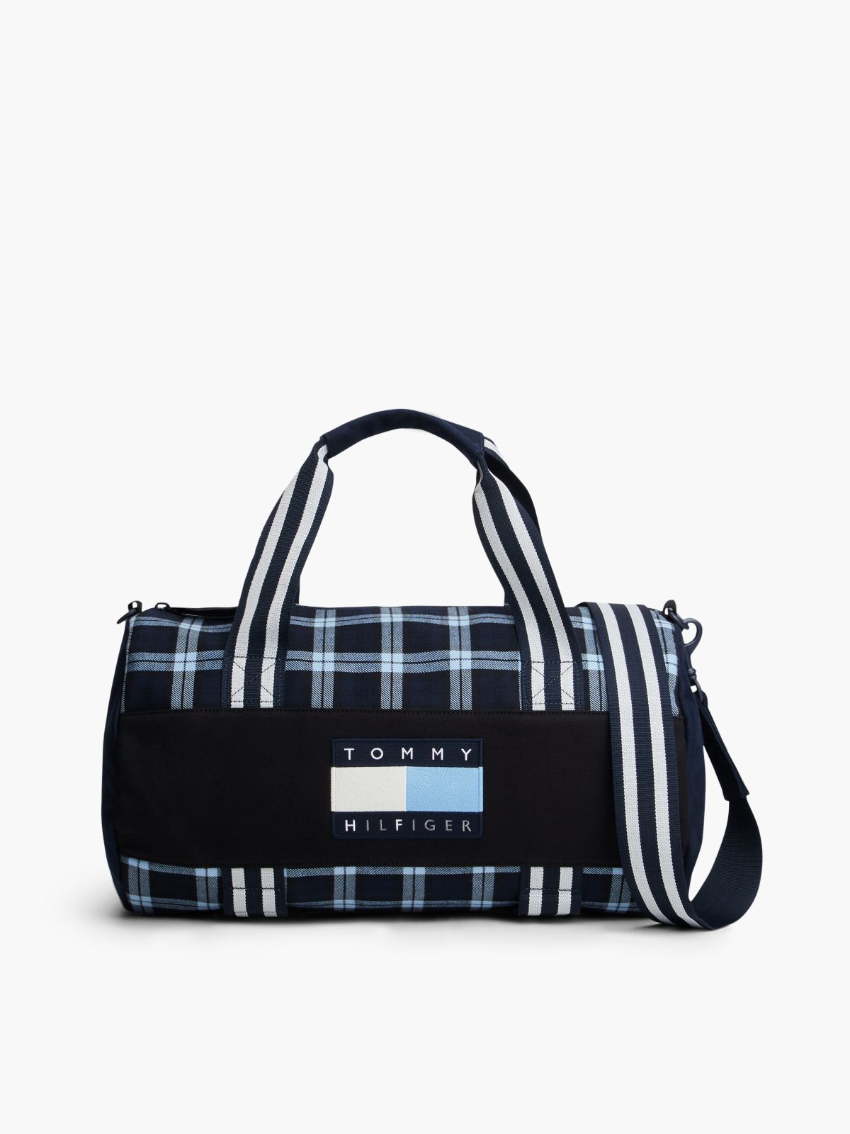 Tommy Hilfiger x FRGMT Plaid Duffel Bag — Navy Blue Check