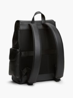 Textured Flap Backpack — Black 3