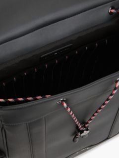 Textured Flap Backpack — Black 4