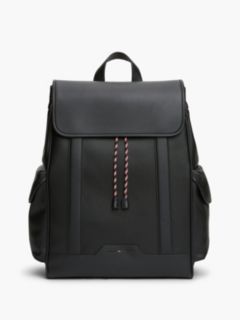 Textured Flap Backpack — Black 1