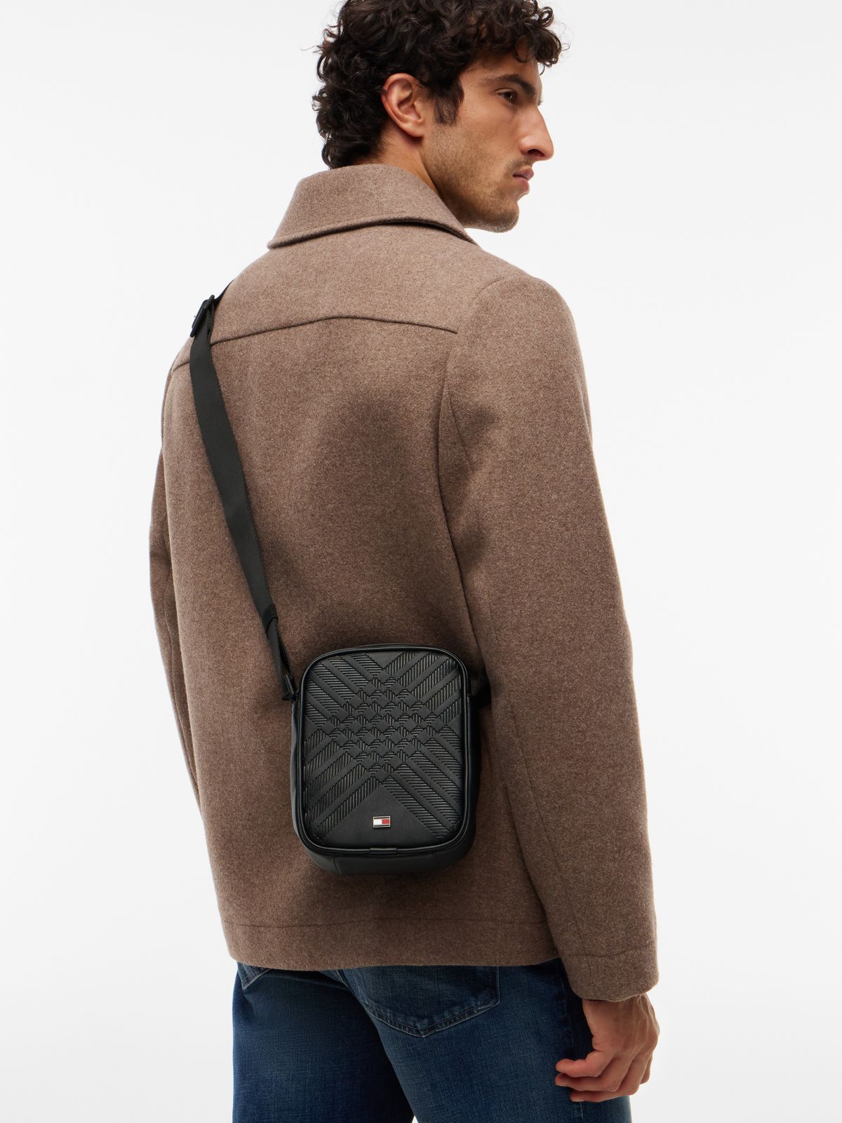 Debossed Mini Reporter Bag — Black