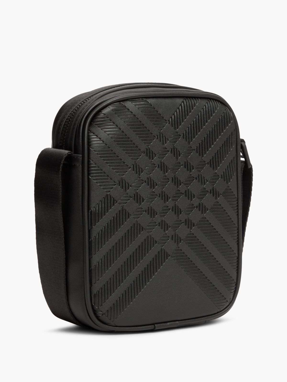Debossed Mini Reporter Bag — Black