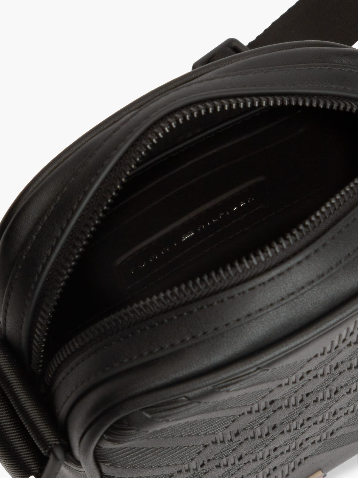 Debossed Mini Reporter Bag — Black