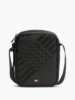 Debossed Mini Reporter Bag, Black