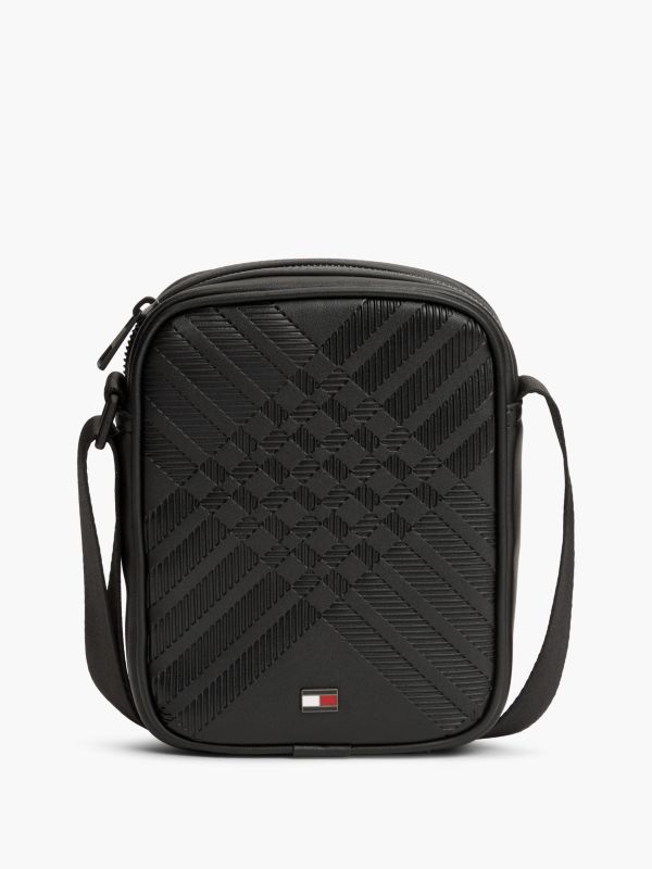 Debossed Mini Reporter Bag — Black