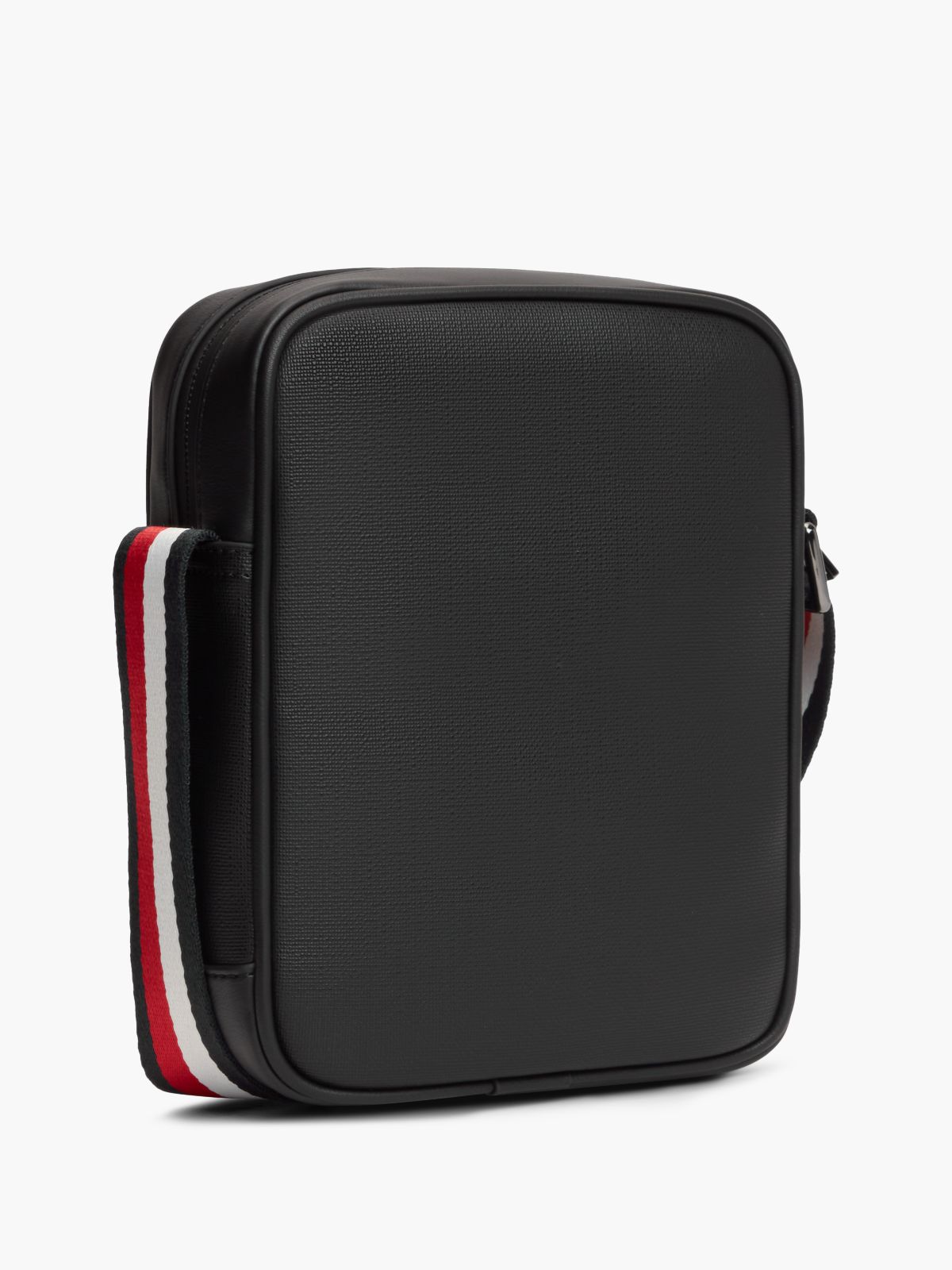 Textured Mini Reporter Bag — Black