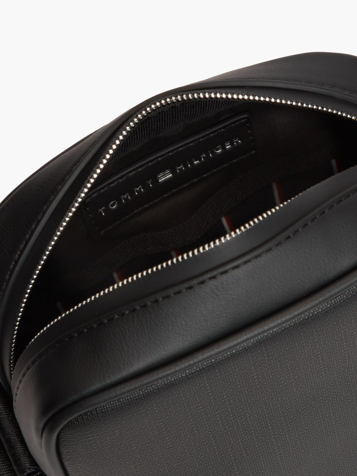 Textured Mini Reporter Bag — Black
