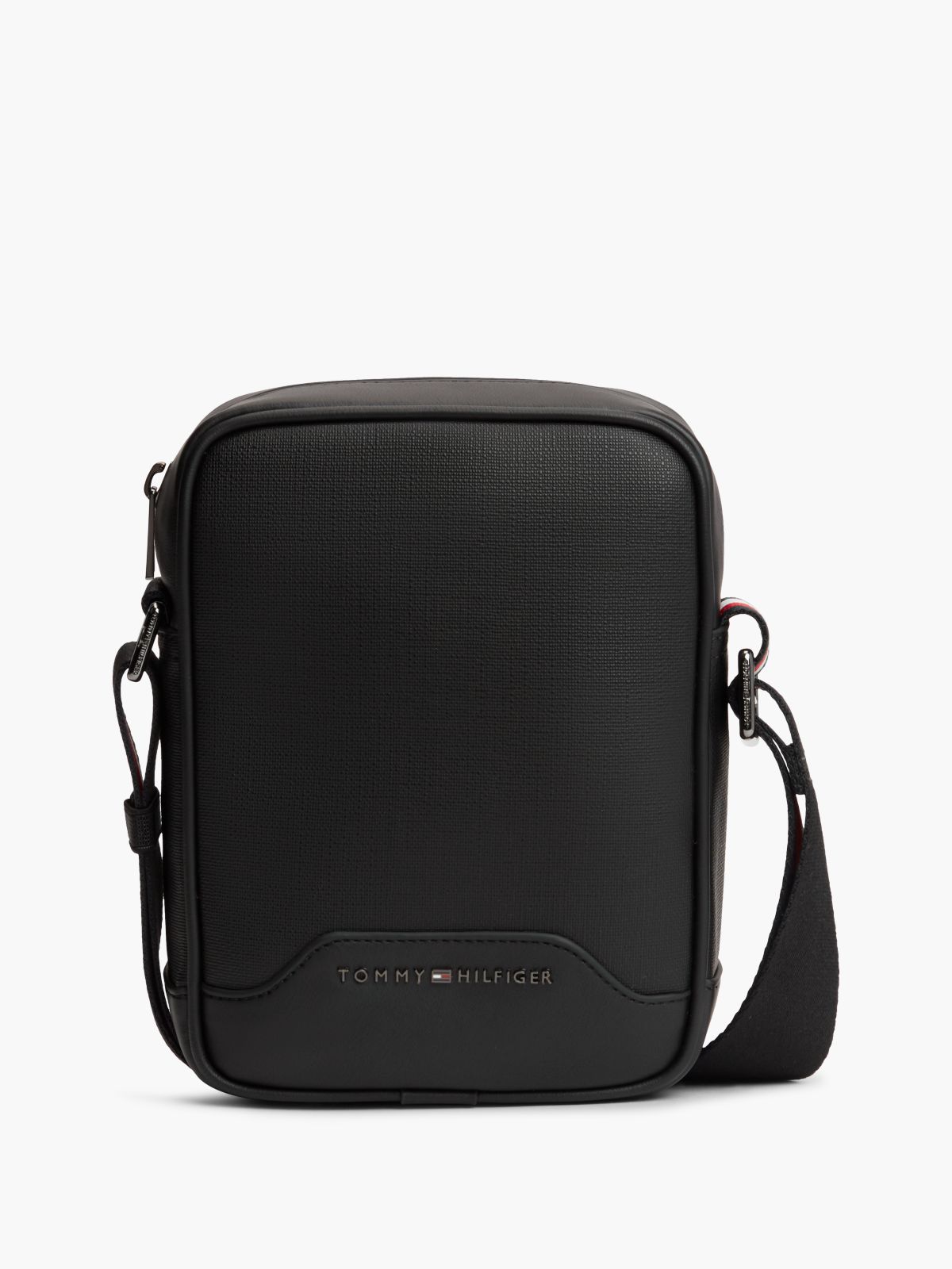 Textured Mini Reporter Bag — Black