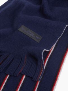 Solid & Striped Reversible Wool Scarf — Preppy Navy 2