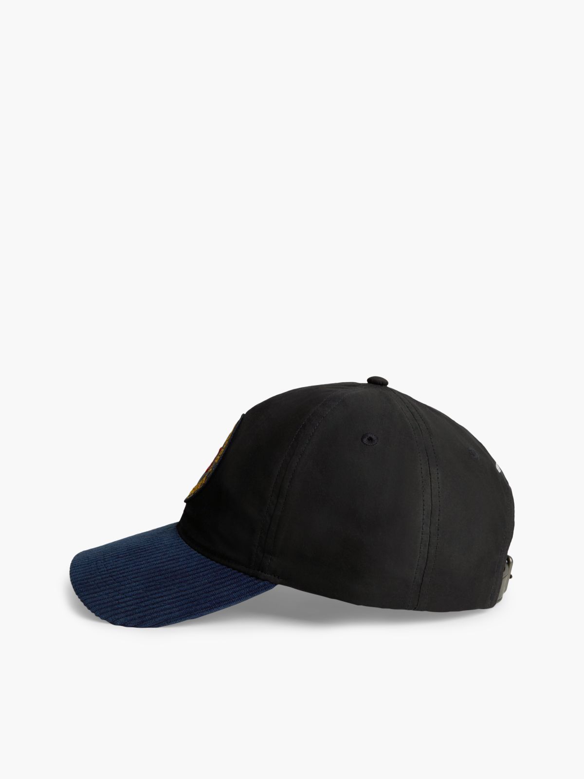 Mixed-Media Waxed Baseball Cap — Space Blue / Preppy Navy