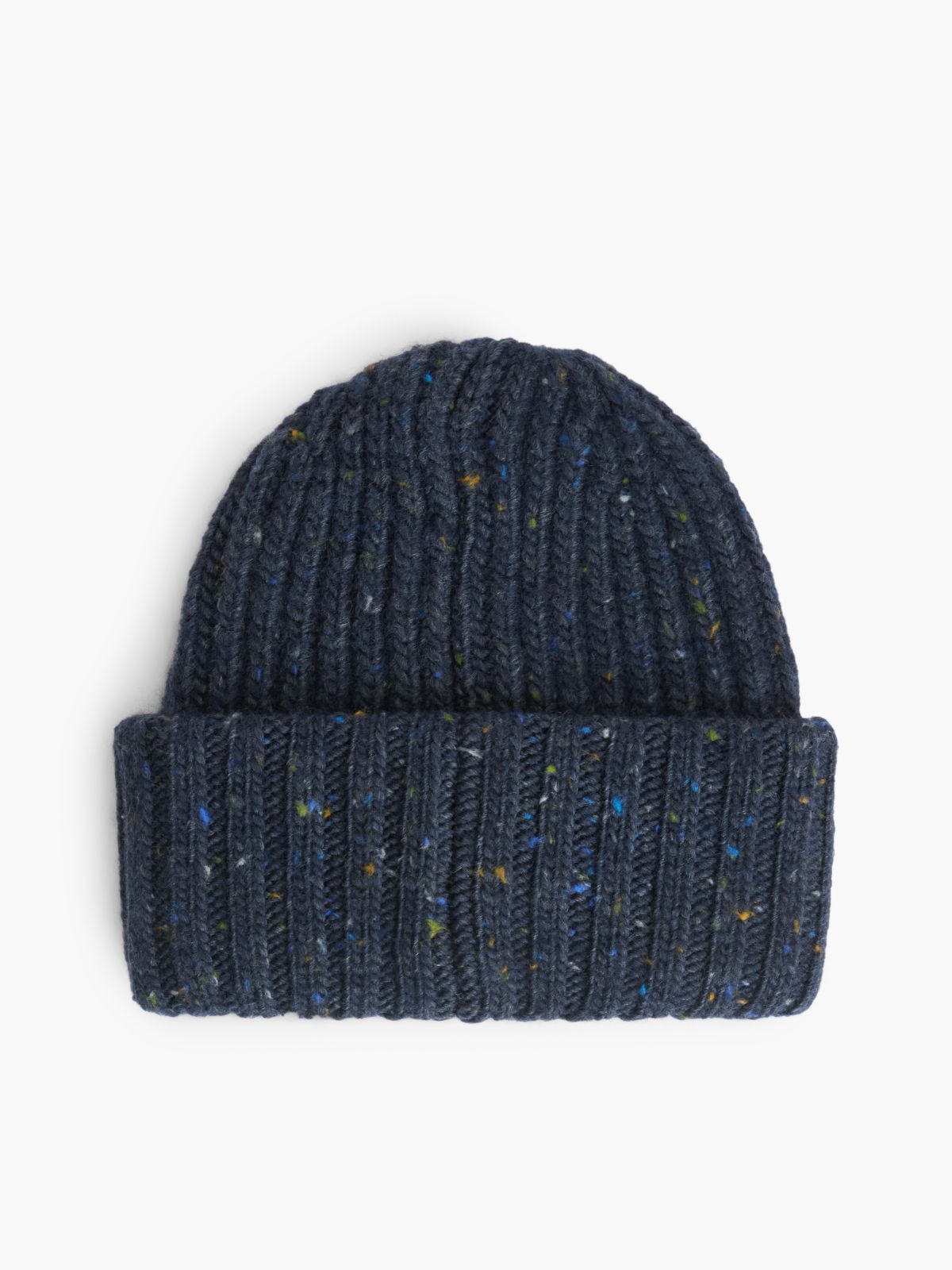 Donegal Wool-Blend Beanie — Space Blue