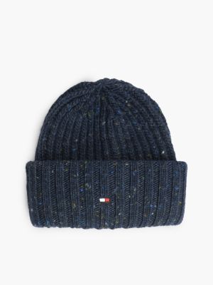 Donegal Wool-Blend Beanie, Space Blue