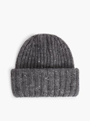 Мужская шапка Tommy Hilfiger Donegal Wool-Blend Beanie, цвет: Средний серый меланжевый — фото 2