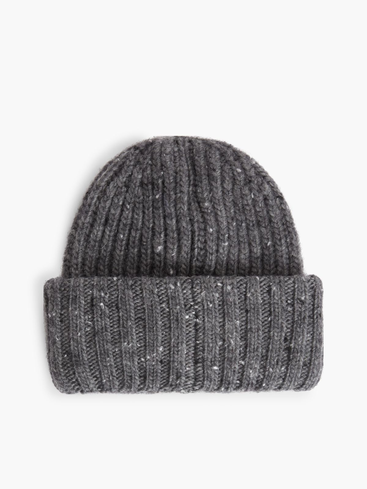 Donegal Wool-Blend Beanie — Medium Grey Heather