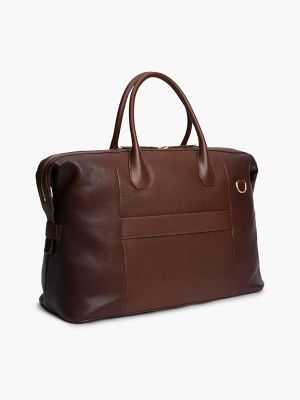Мужская сумка Tommy Hilfiger Leather Duffel, цвет: Коричневый — фото 3