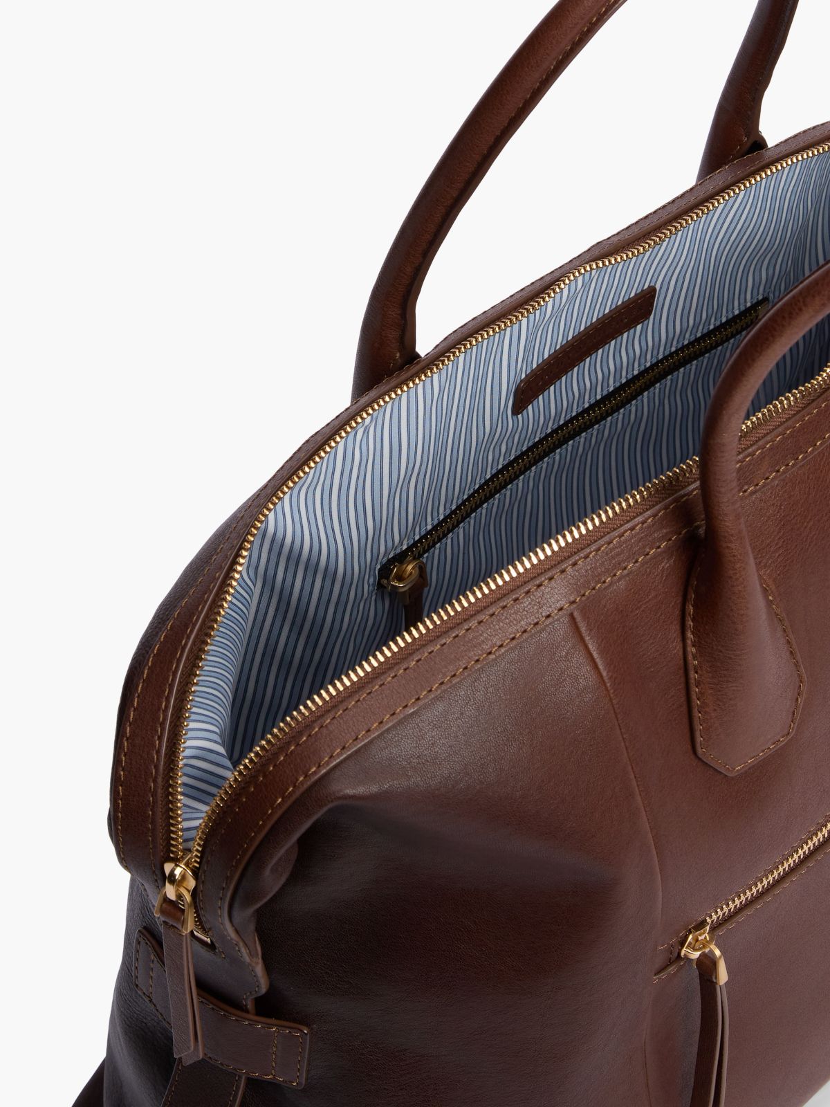 Leather Duffel Bag — Burnished Brown