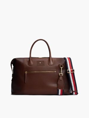 Leather Duffel Bag, Burnished Brown