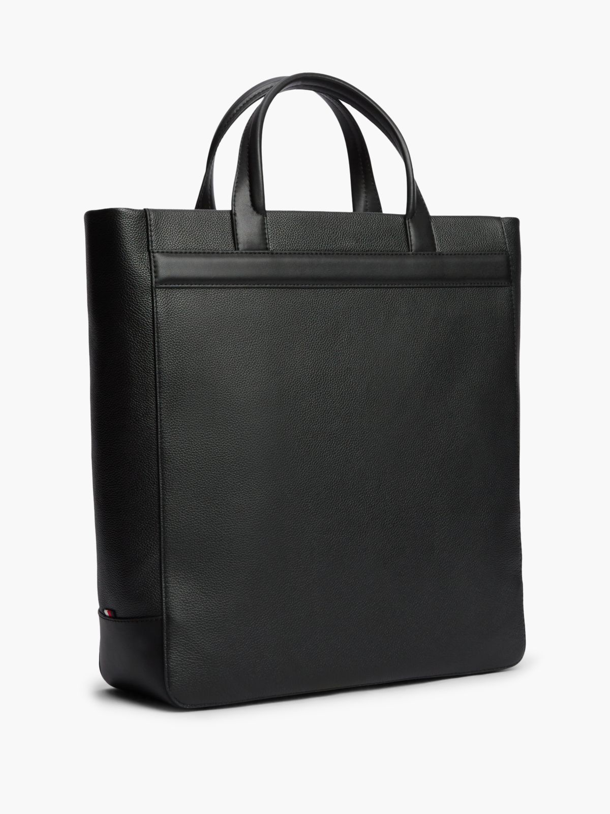 Pebbled Leather Tote Bag — Black
