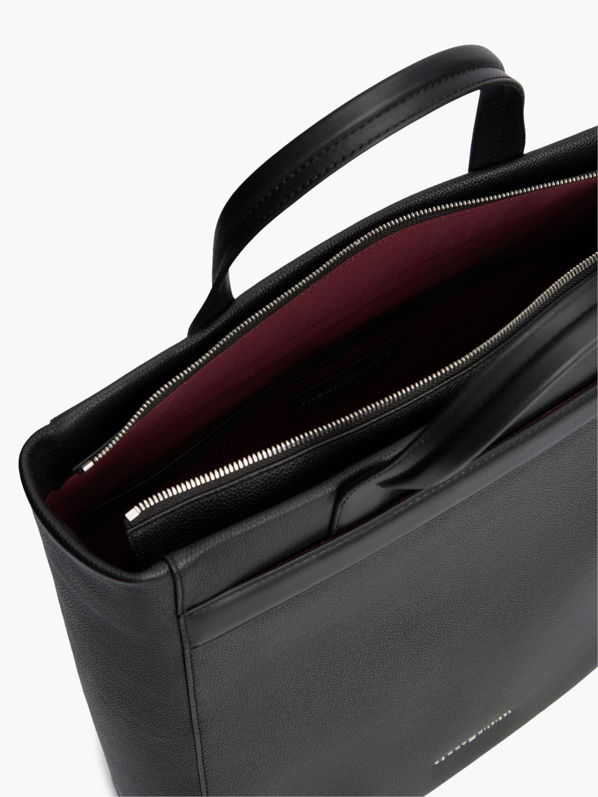 Pebbled Leather Tote Bag — Black