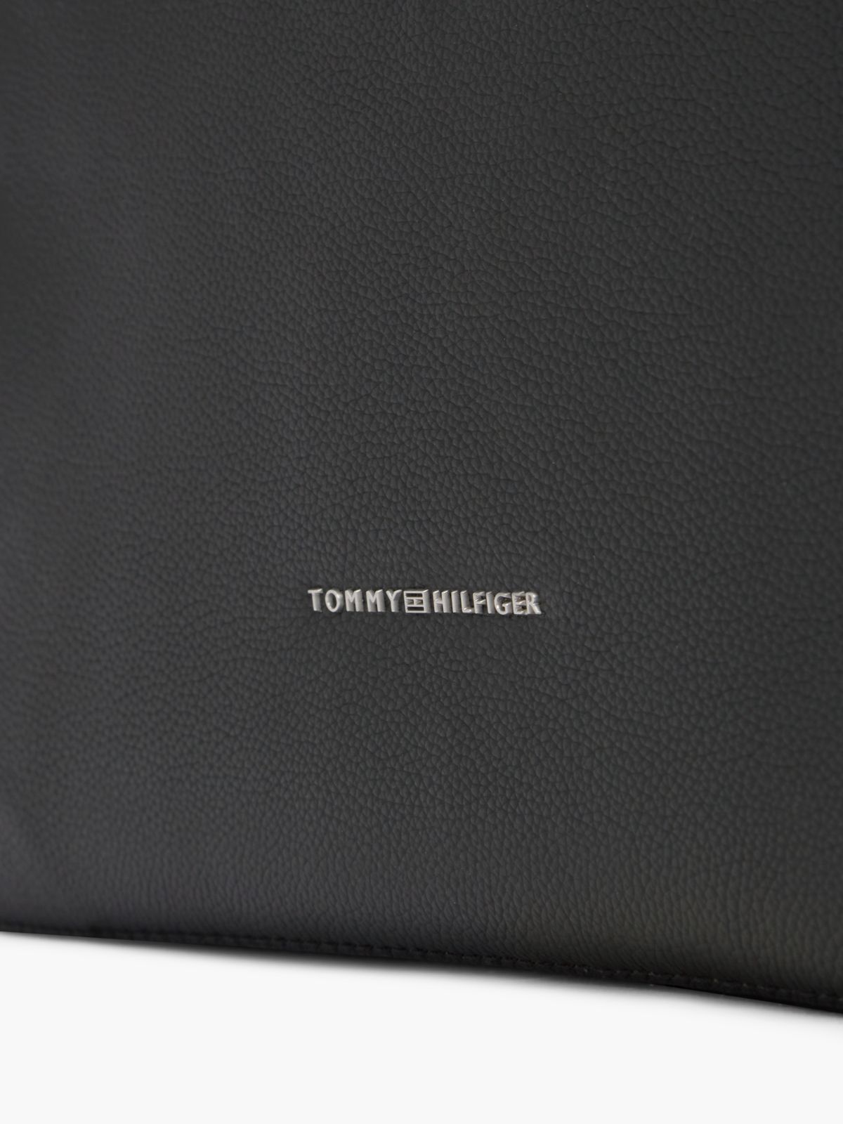 Pebbled Leather Tote Bag — Black