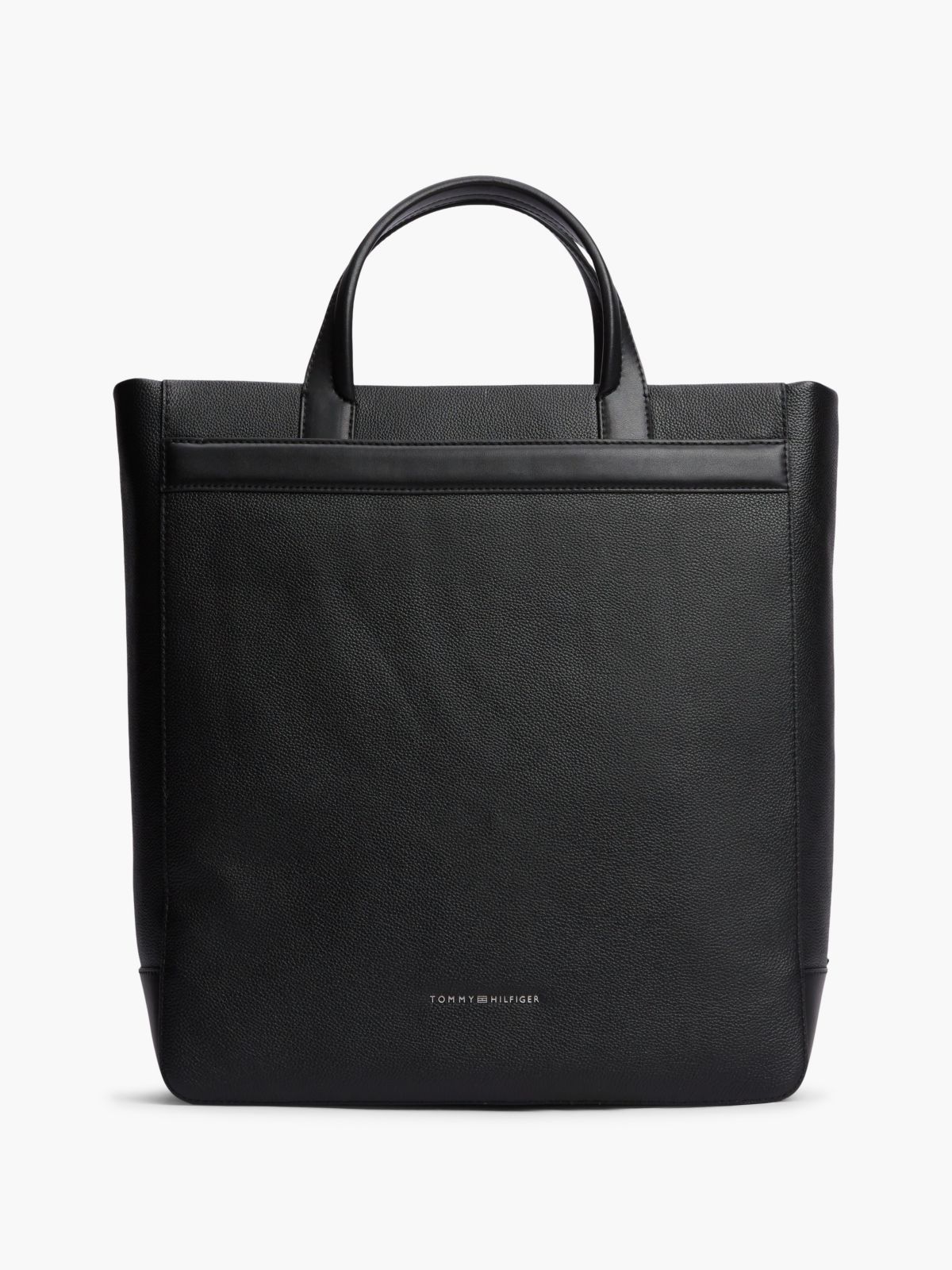 Pebbled Leather Tote Bag — Black