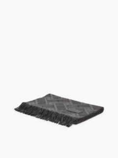 Allover Jacquard Flag Logo Wool Scarf — Black 3