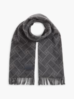 Allover Jacquard Flag Logo Wool Scarf — Black 1