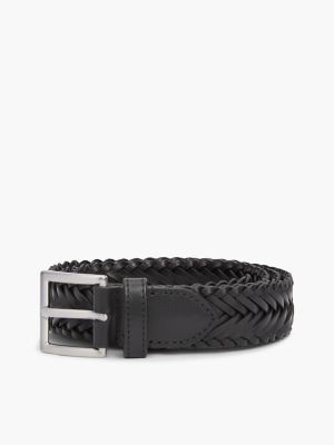 Мужской ремень Tommy Hilfiger Square Buckle Woven Leather Belt, цвет: Чёрный — фото 6