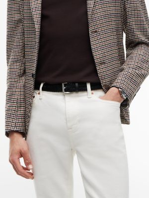 Мужской ремень Tommy Hilfiger Square Buckle Woven Leather Belt, цвет: Чёрный — фото 7