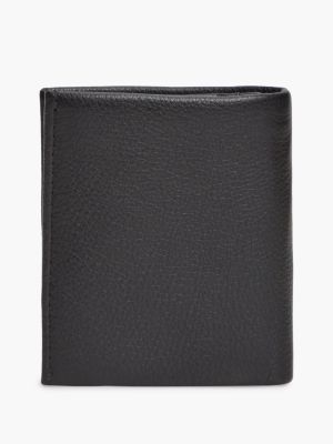 Мужской кошелёк Tommy Hilfiger Pebbled Leather Trifold Wallet, цвет: Чёрный — фото 2