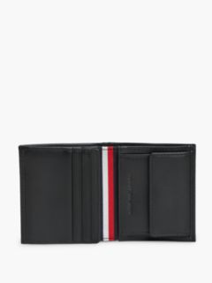 Pebbled Leather Trifold Wallet — Black 3