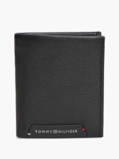Pebbled Leather Trifold Wallet — Black 1